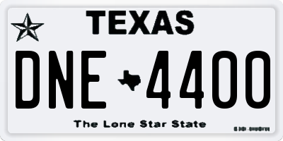 TX license plate DNE4400