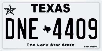 TX license plate DNE4409