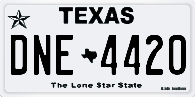 TX license plate DNE4420
