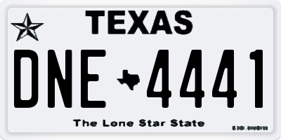 TX license plate DNE4441