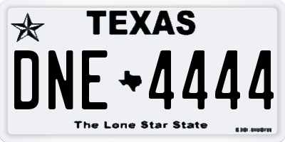 TX license plate DNE4444