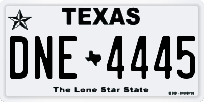 TX license plate DNE4445