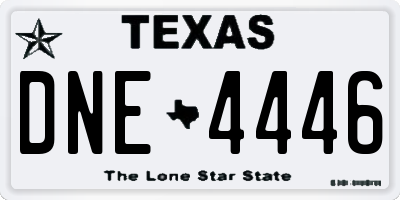 TX license plate DNE4446