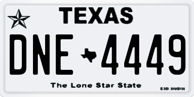 TX license plate DNE4449
