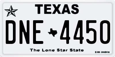 TX license plate DNE4450
