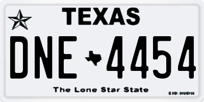 TX license plate DNE4454