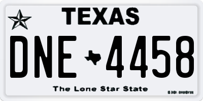 TX license plate DNE4458