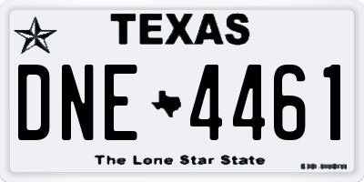 TX license plate DNE4461