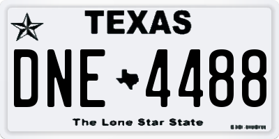 TX license plate DNE4488