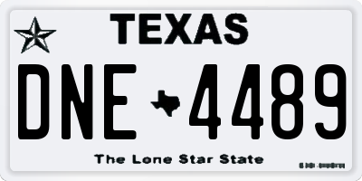 TX license plate DNE4489