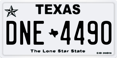 TX license plate DNE4490