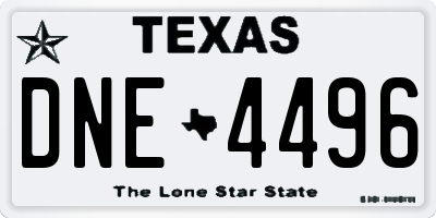 TX license plate DNE4496