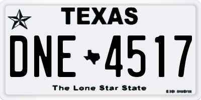 TX license plate DNE4517