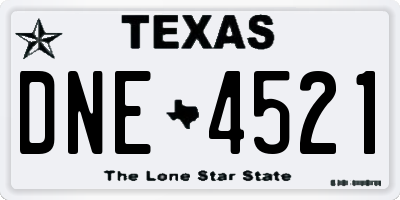 TX license plate DNE4521