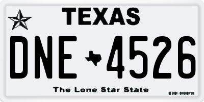 TX license plate DNE4526