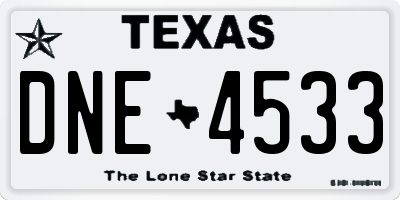 TX license plate DNE4533