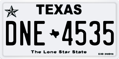 TX license plate DNE4535