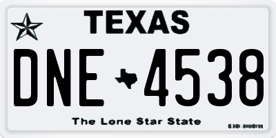 TX license plate DNE4538