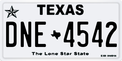 TX license plate DNE4542