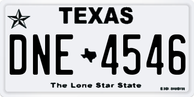 TX license plate DNE4546