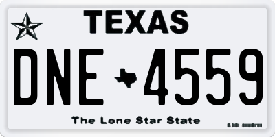 TX license plate DNE4559