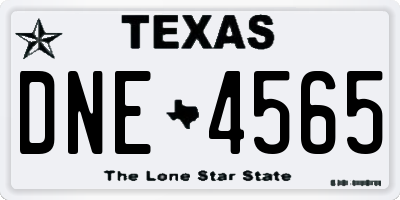 TX license plate DNE4565