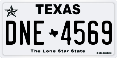 TX license plate DNE4569