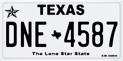 TX license plate DNE4587