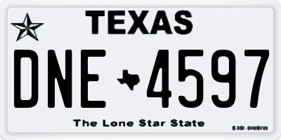 TX license plate DNE4597