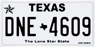 TX license plate DNE4609
