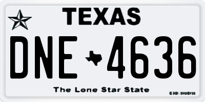 TX license plate DNE4636
