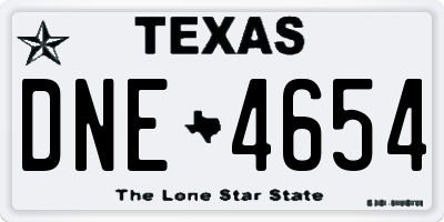 TX license plate DNE4654