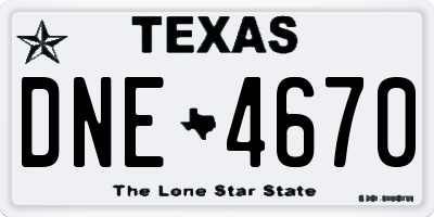 TX license plate DNE4670