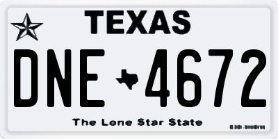 TX license plate DNE4672