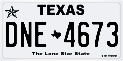 TX license plate DNE4673