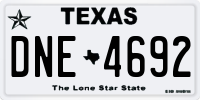 TX license plate DNE4692