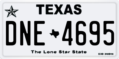 TX license plate DNE4695