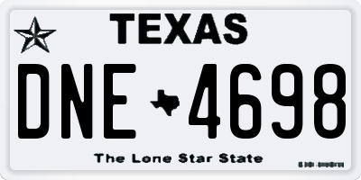 TX license plate DNE4698
