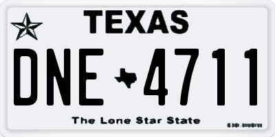 TX license plate DNE4711