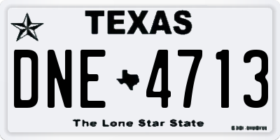 TX license plate DNE4713