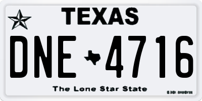 TX license plate DNE4716