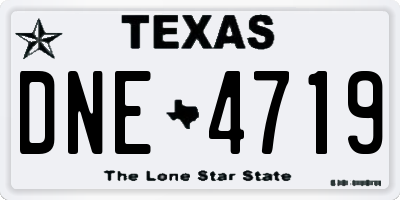 TX license plate DNE4719