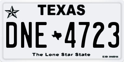 TX license plate DNE4723