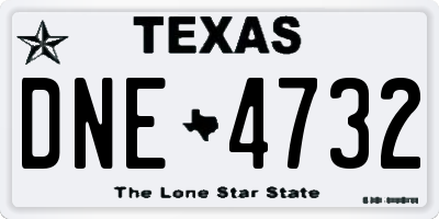 TX license plate DNE4732