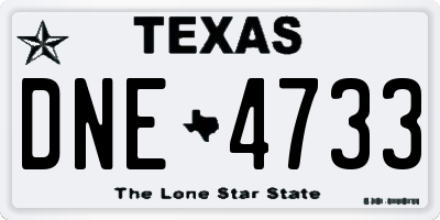 TX license plate DNE4733