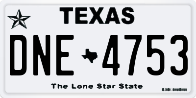 TX license plate DNE4753