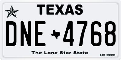 TX license plate DNE4768