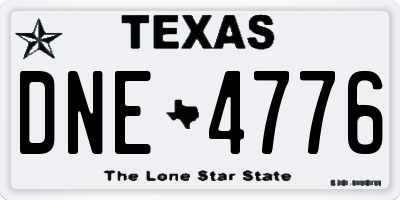 TX license plate DNE4776