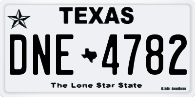 TX license plate DNE4782