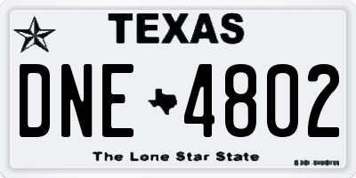 TX license plate DNE4802